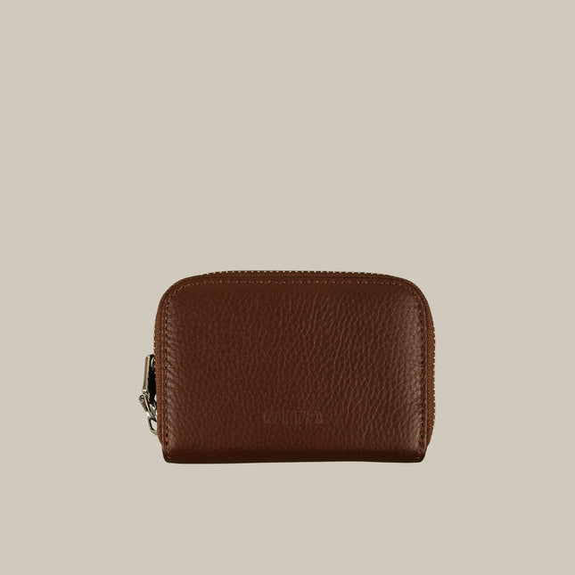 Chocolate - Mila 161 Compact Zip Cardholder