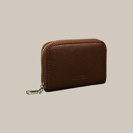 Chocolate - Mila 161 Compact Zip Cardholder