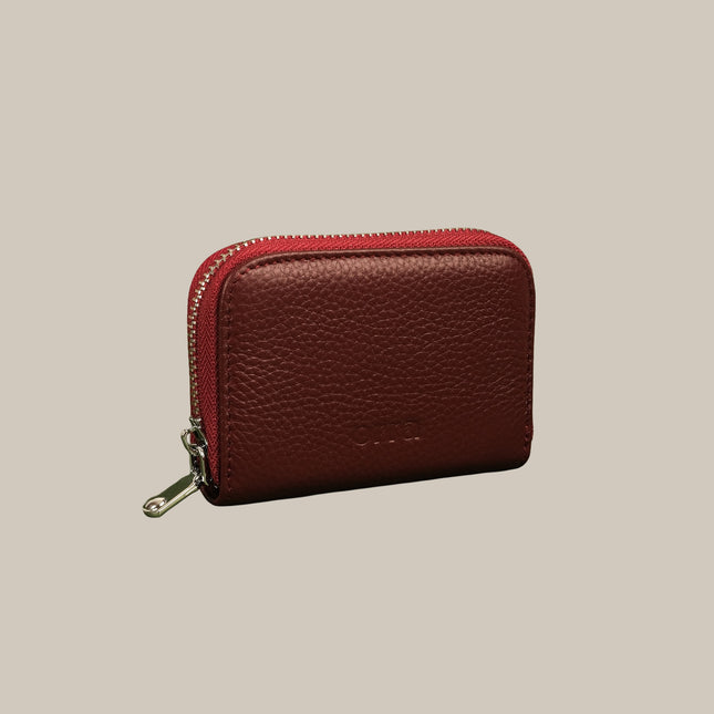Burgundy - Mila 161 Compact Zip Cardholder