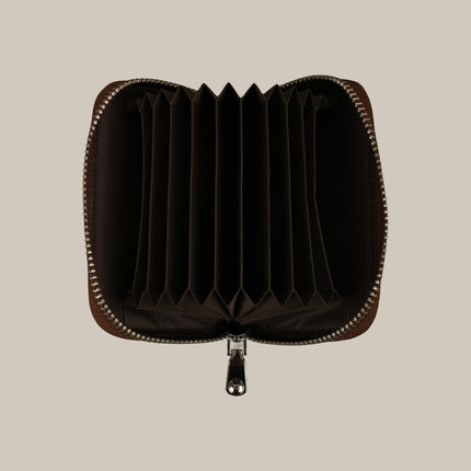 Chocolate - Mila 161 Compact Zip Cardholder