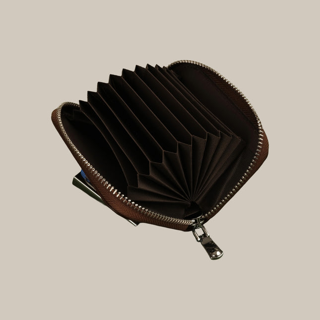 Chocolate - Mila 161 Compact Zip Cardholder