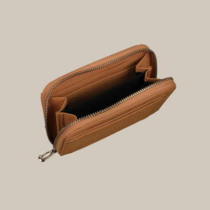 Beige - Noa 231 Small Zip Wallet