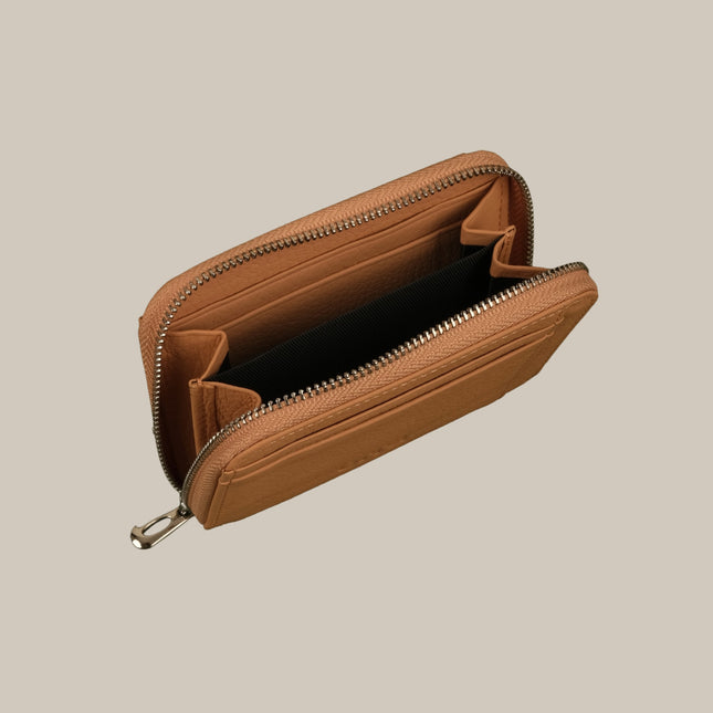 Beige - Noa 231 Small Zip Wallet