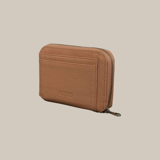 Beige - Noa 231 Small Zip Wallet