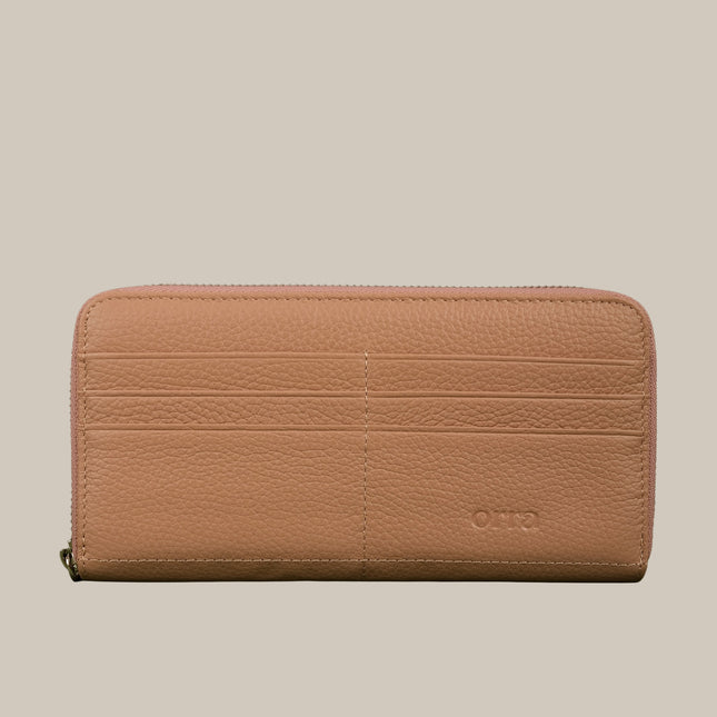 Beige - Noa 251 Large Zip Wallet