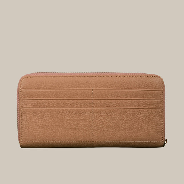 Beige - Noa 251 Large Zip Wallet