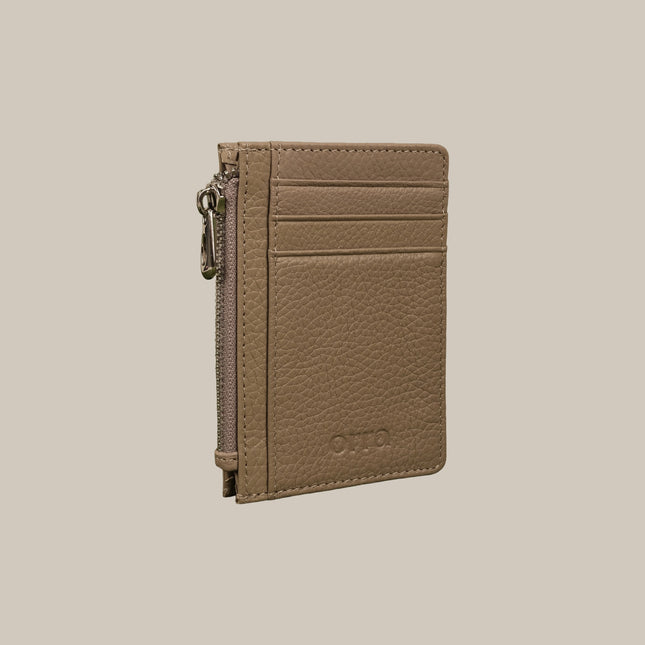 Beige – Elara 152 Small Zip Cardholder