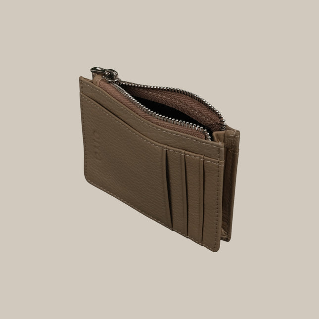 Beige – Elara 152 Small Zip Cardholder